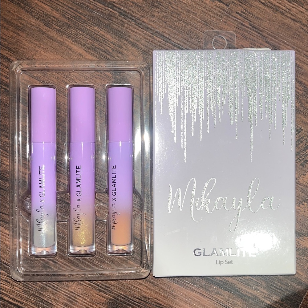 Mikayla x Glamlite lip gloss trio set New In Box.  FIRM ON PRICE. Already LOW!